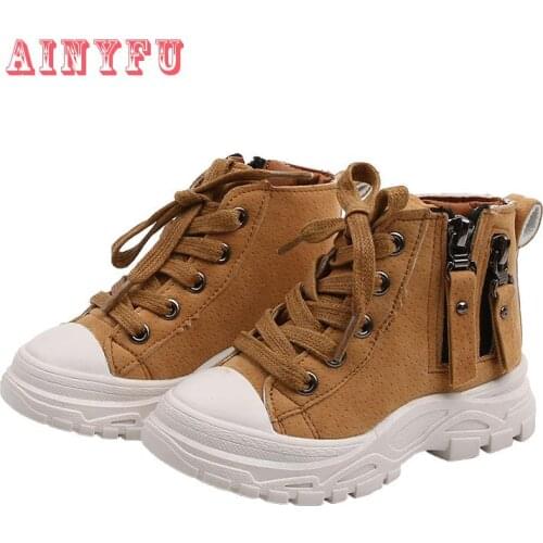 Ainyfu Autumn Winter Girls Boys Kids Martin Boots Fashion Children Single Boots Casual Soft Children Baby Toddler Shoes B372
