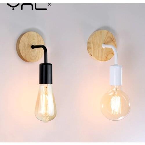 Wood Industrial Loft Wall Lamp Vintage Retro Decor Wall Light Fixtures For Living Room Home Indoor Sconces Lighting Decorative