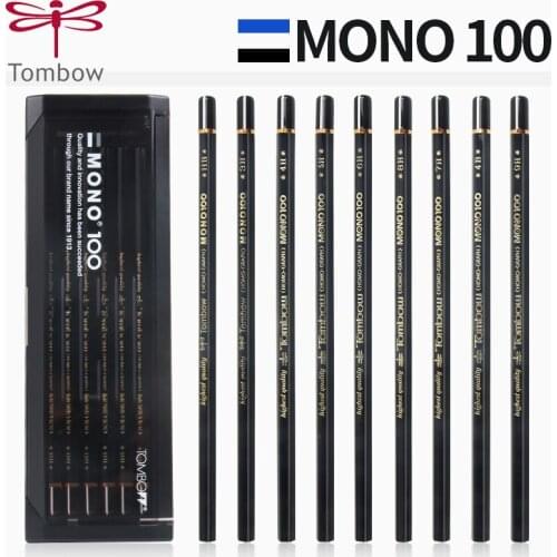 12pcs Tombow MONO 100 Hexagonal Wooden Pencil Sketch Pencil Drawing Drawing Art Pencil 12 Storage Boxed Test Applicable