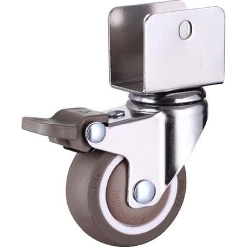 1/4PCS Furniture Wheel Baby Bed Caster Cabinet Wheel Soft Rubber Rotating Caster Furniture Hardware Accessories