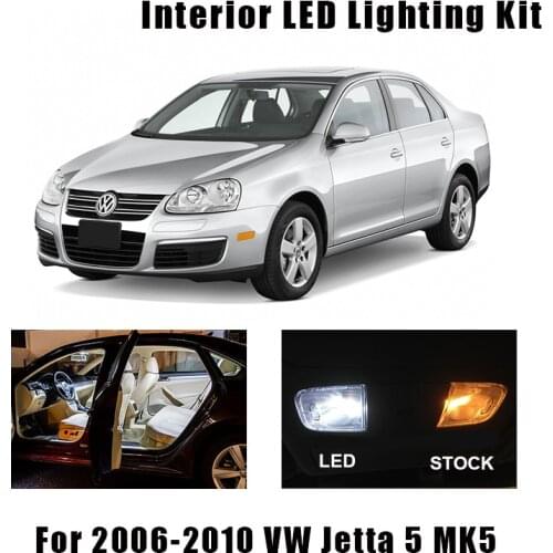 14 Bulbs White Canbus Interior LED Car Reading Light Kit Fit For 2006 2007 2008 2009 2010 VW Jetta 5 MK5 Map Dome Trunk Lamp