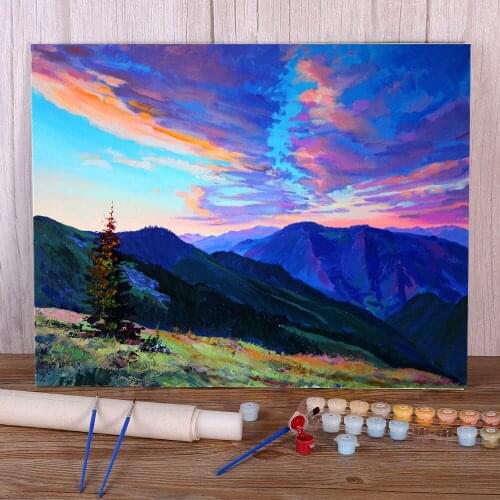 Landscape Quiet Evening DIY Paint By Numbers Complete Kit Oil Paints 50*70 Oil Painting Home Decor Adults Wholesale Drawing