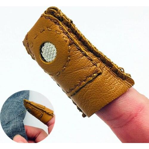 1pcs Leather Coin Thimble Soft Artificial Sheepskin Needlework Finger Cover Tip Quilting Thimble Sleeve Handmade Sewing Tools