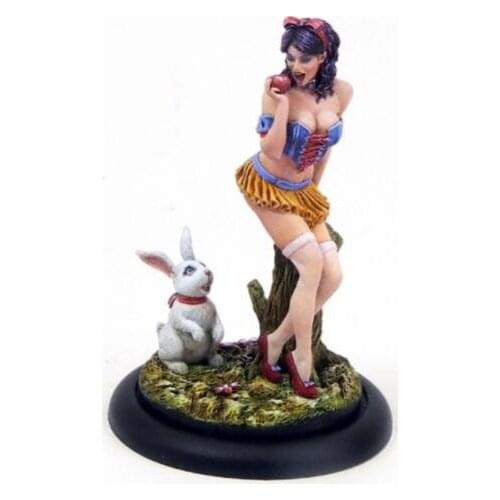 New Unassembled 1/32 54mm fantasy - Pin Ups Sister and Rabbit Resin Kit DIY Toys Unpainted resin model