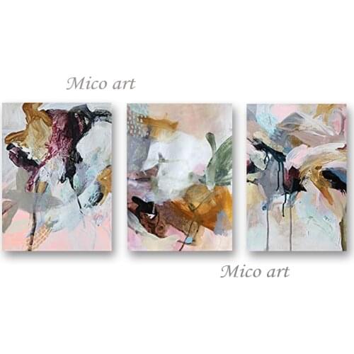 New Abstract 3PCS Group Oil Painting Art Unframed 100% Hand-painted Living Room Decor Paintings Picture Artwork Piece Wall Art