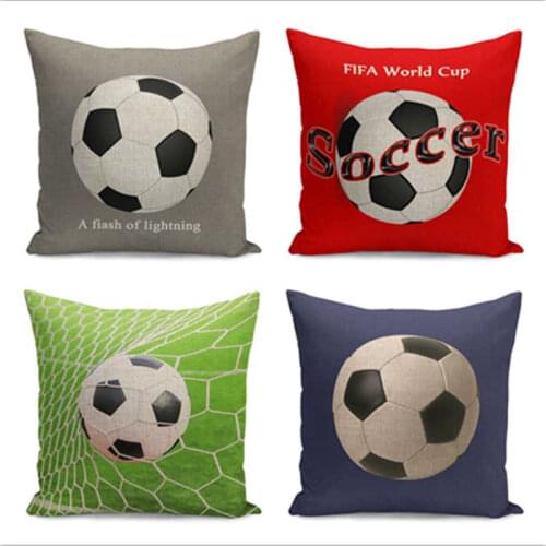 New Soccer Pillow case Home 18'' Football Cushion Case Throw Decor Cover