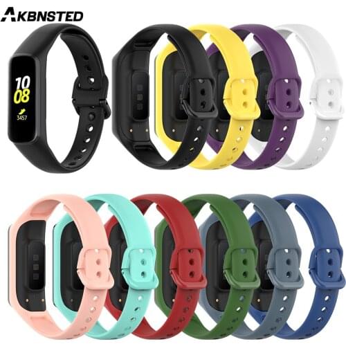 AKBNSTED New Colorful Silicone Watch Strap For Samsung Galaxy Fit-e SM-R375 Smart Sports Bracelet Wristband Replace Accessories