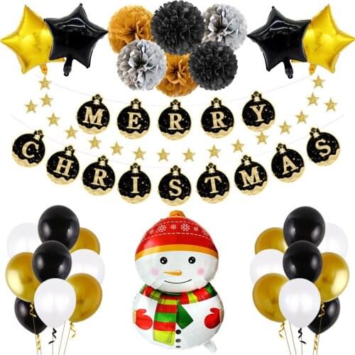 Merry Christmas Balloons Santa Clause Snowman Tree New Year Christmas Balloons Party Decoration Home Xmas Party Decor