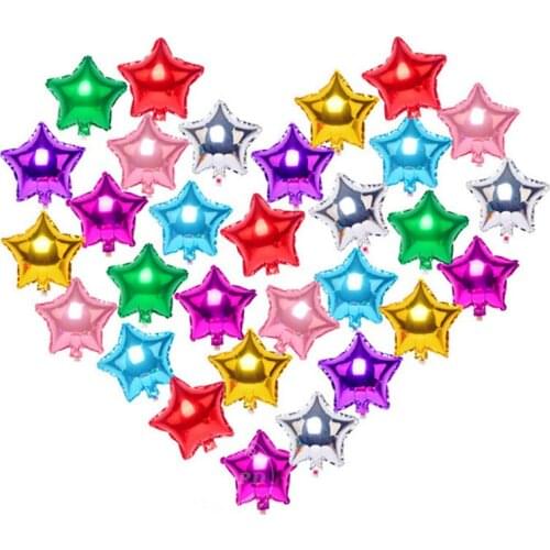 50pcs 5inch Foil Star Heart Balloon Rose Gold Wedding Birthday Party Decor Baby Shower Decoration Supplies Air Ball globos