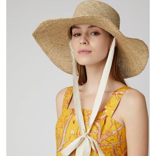 Classical Straw Hat For Women Wide Brim Beach Panama Cowboy Summer Custom Hat Outdoor Travel Luxury Sun Visor Fitted Hat Cape