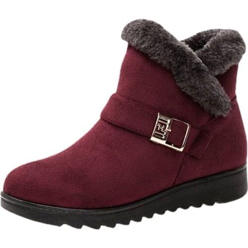 Comfortable lightweight non-slip womens boots; plus size 43 warm cotton shoes snow boots womens warm winter boots