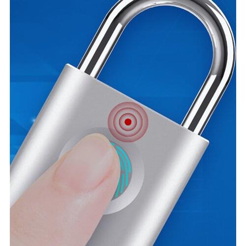 Mini Fingerprint Smart Padlock Quick Unlock for Case Bag Security Electronic Smart Padlock Keyless USB Rechargeable Door Lock