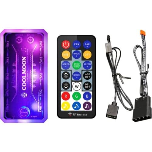 LXAA CoolMoon RGB Fan Intelligent Music Controller Motherboard Synchronization Symphony Controller Remote Control with Cable