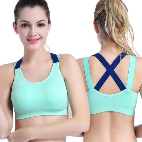 Women Bras Fitness Sexy Sports Bra Padded High Elastic S-L Breathable Gym Tops Workout Tank Training Wear Female Running Vest