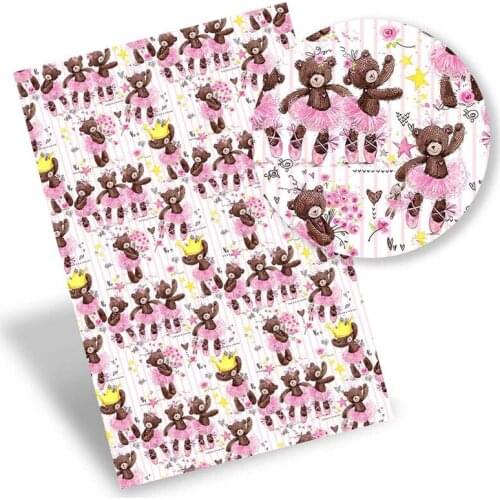 Faux Leather Sheets Synthetic Leather Zombie Bride Printed Vinyl Fabric DIY Handbags Bows Making Material 22*30cm 0.8mm 1pc