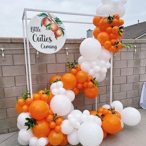 129Pcs White Orange Color Balloons Garland Kit Arch Summer Fruit Party Decors Birthday Wedding Baby Shower Party Decorations