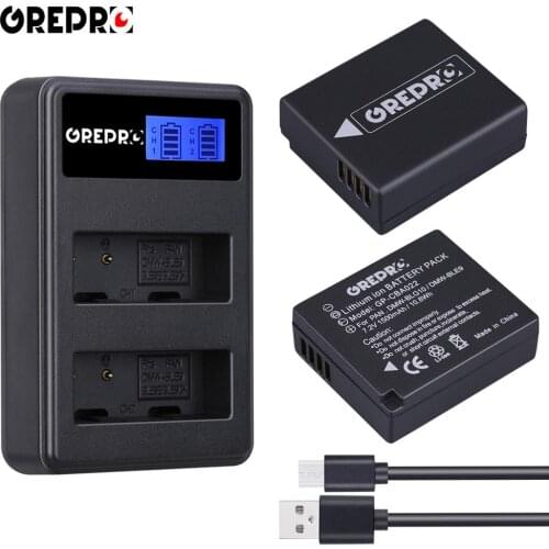 2Pcs 1500mAh DMW-BLG10 DMW BLG10 BLE9E Battery + LCD Dual USB Charger for Panasonic LUMIX GF5 GF6 GX7 LX100 GX80 GX85