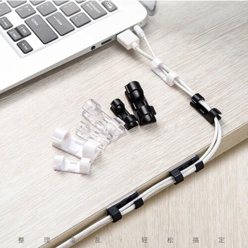 5/20PCS Cable Organizer Clips Cable Management Desktop & Workstation Wire Manager Cord Holder USB Charging Data Line Winder