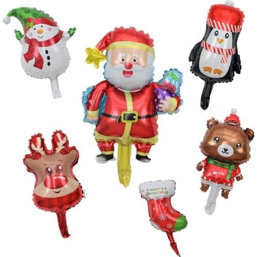 6pcs Christmas Party Balloons Santa Claus Foil Ballons Helium Globos Christmas Bell Balls Christmas balloons Decor Xmas Supplies