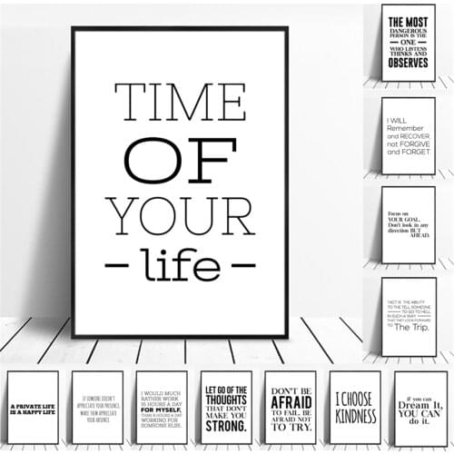 English Sentences Inspirational Words Poster Canvas Print Painting Wall Art Living Room Home Decoration