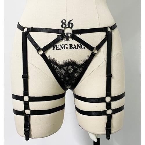 Bondage Lace Harness Gothic High Waist Leg Garter Belt Punk Fetish Sexy Pole Dance Body Harness Belt Thigh stockings Garter