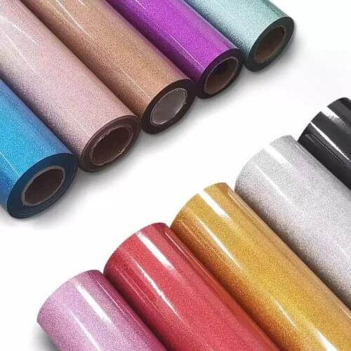 Glitter Heat Transfer Vinyl Rolls 12inx5ft(30cmx150cm)HTV Vinyl Iron on Vinyl for T Shirts for Man or Women
