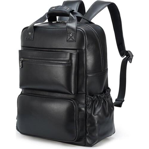MAHEU Large Soft Leather Backpack Mens Laptop Backpacks Original Handmade Leather Bagpack Male Female Boy School Bag Travel Bag