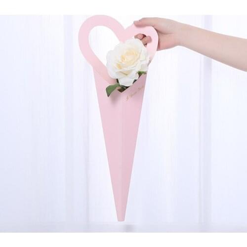 Flower Packing Box Love Portable Rose Arrangement Box Paper Bags For Gifts Packaging Single Bunch Romantic Decorate Desktop