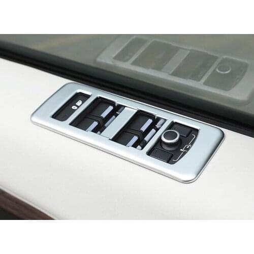 For Land Rover Discovery 5 LR5 2017 2018 Car Interior Window Lift Switch Button Cover Frame Trim Bezel Styling Stickers ABS