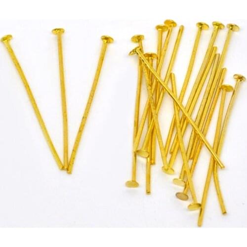 DoreenBeads 450PCs Gold color Head Pins 0.7x30mm(21 gauge) (B01522), yiwu