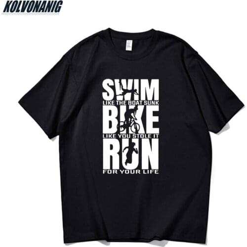 Triathlon Triathlete Runninger Swimmings Bikings Funny Gothic T Shirt For Men Short Sleeve Streetwear Oversized T-Shirts Tops