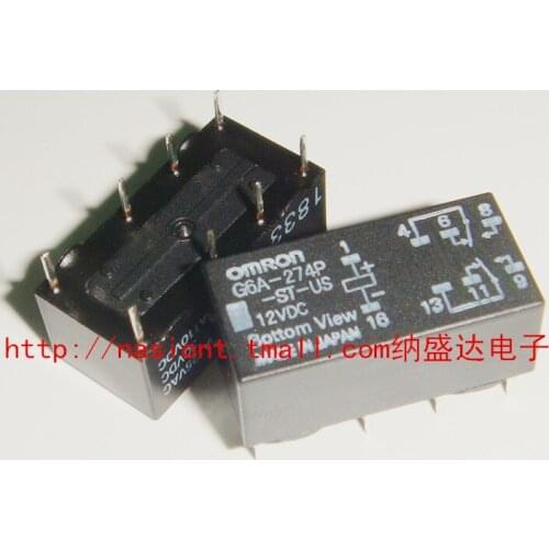 Free shipping G6A - 274 - p - - US - 12 v G6A-274P-ST-US import original relay Two open and closed 3 a 8 feet 100%New original