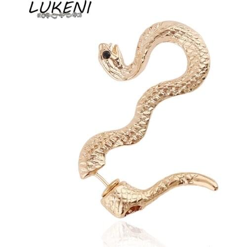 LUKENI2Pcs/Lot Free Shipping Fashion Jewelry 2017 Punk Snake Long Ear Cuff Earring Jackets For Women And Men EJ008
