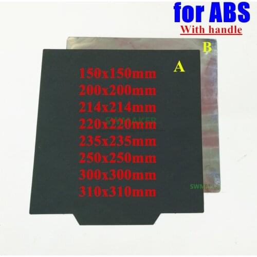 Update Magnetic Print Bed Tape with handle For ABS 50/200/220/235/250/300mm square Print Sticker Flex Plate A+B 3D Printer parts