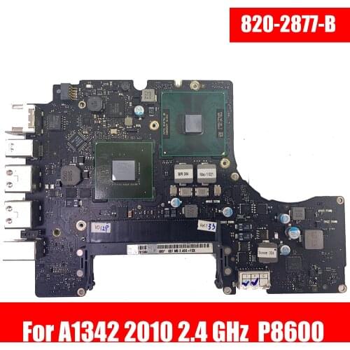 Free Shipping 820-2877-B 2.4 GHz P8600 Laptop Motherboard For Macbook Unibody 13" A1342 Logic Board Mid 2010