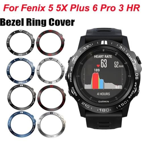 Metal Cover Frame For Garmin Fenix 5/5X/3HR 6 Pro Watch Dial Bezel Ring Styling Case Adhesive Cover Anti Scratch Protection Ring