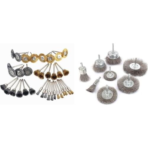36Pcs Steel Wire Brush Polishing Wheels Set Kit & 8Pcs Wire Brushes Wheel Kit for Drill with 1/4 Inch Shank 0.15mm