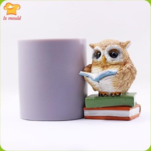 New 3D Learning Animal Silicone Mold Owl Home Soap Candle Decoration Soft Silicone Mould