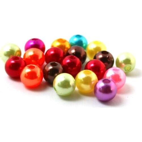Approx 130 PCs 15 Colors to Pick Pearl Imitation Plastic Round Beads 8mm Dia.(BSG01-03), Yiwu
