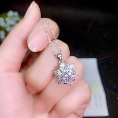 Hexagon style moissanite gemstone necklace for women necklace jewelry 925 sterling silver birthday gift one but two wearing way