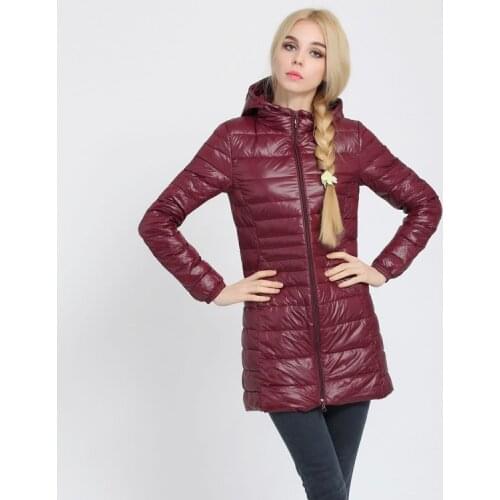 Parka Down Brand Designer Winter Jacket Women Long White Duck Down Jacket Outwear Ultralight Hooded Thin Coat HJ6699