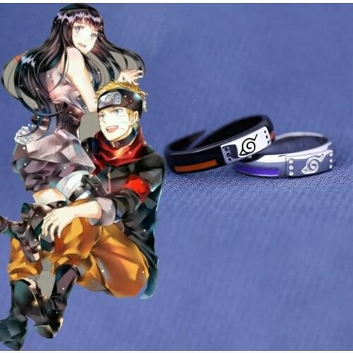 Anime Uzumaki Hinata Couple Rings S925 Sterling Silver Ring For Women Men Adjustable Finger Rings Cosplay Jewelry Lovers Gifts