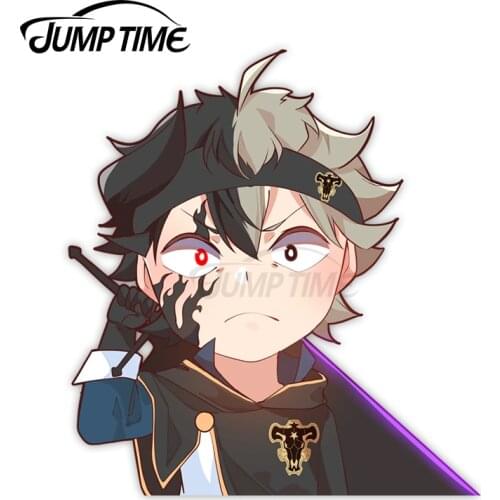 Jump Time 13 x 8.3cm Cute Boy Car Accessories Asta Anime Peeker Decal Funny Laptop Windows Waterproof Vinyl Car Stickers