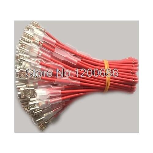 10CM Switch plugs 4.8mm terminals plugs battery connection cable 50 piece red 0.75MM2 wire