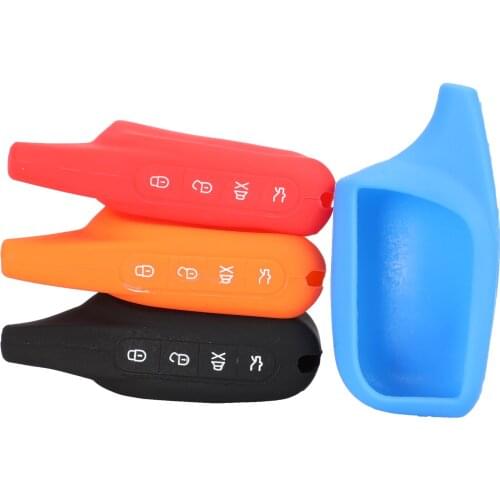 Kutery Silicone Remote Car Key Case For Russian Version 2-Way Car Alarm System LCD Remote Control Keychain