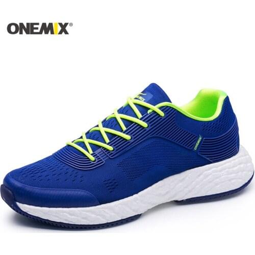 ONEMIX Man Running Shoes For Men Athletic Trainers Blue Run Zapatillas Tennis Sport Shoe Outdoor Walking Sneakers Free Ship 2020