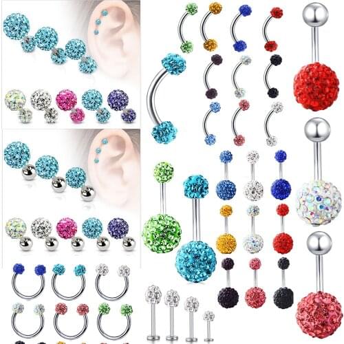 JUNLOWPY 1pcs Steel Hoop Nose Rings Navel Piercing Nez Anneaux Eyebrow Bar Lip Labret Stud Tragus Helix Cartilage Belly Button
