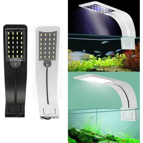 Super Slim 10W LED Waterproof Aquarium Light Fish Tank Plant Grow Lighting Clip-On Lamp EU Plug Cable Fish Supplies