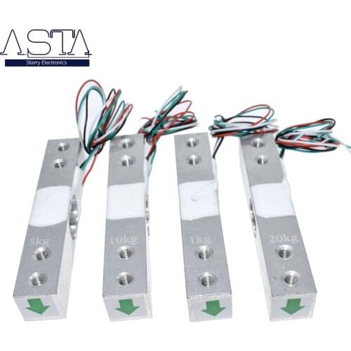 Load Cell 1KG 5KG 10KG 20KG HX711 AD Module Weight Sensor Electronic Scale Aluminum Alloy Weighing Pressure Sensor