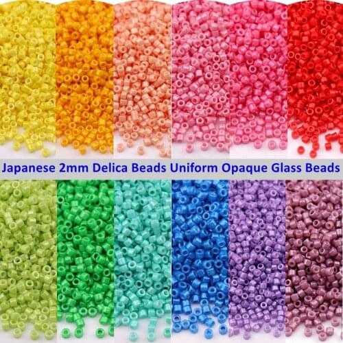 2mm Delica Beads Japanese 39 Opaque Colors Uniform Glass Spacer Beads For Garments Sewing Craft DIY Jewelry Making Accessories
